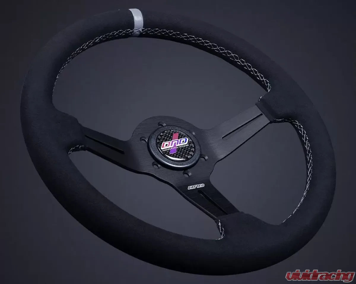 DND Performance 50mm Alcantara Gray Stitch Race Steering Wheel (WRX 2002+) - The Nitro Forge