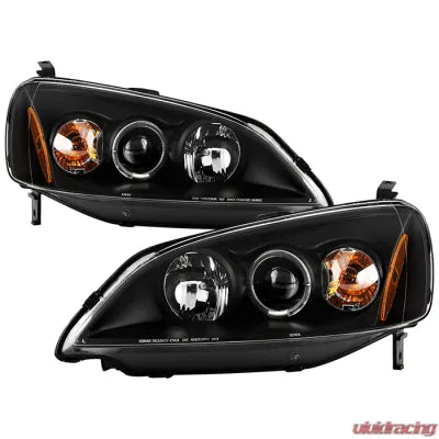 Spyder Auto Halo Black Projector Headlights for Honda Civic 2001-2003 2 4-Door Non Si Model - The Nitro Forge