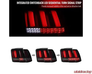 Spec-D Red Marker Sequential LED Taillights (Glossy Black Housing/Smoke Lens) Ford Mustang 1999-2004 - The Nitro Forge