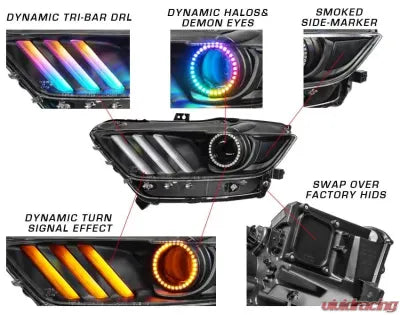 Oracle Lighting Pre-Assembled Headlights Dynamic ColorSHIFT RGB+A-Black Edition Ford Mustang 2015+ - The Nitro Forge